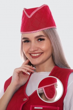 Пилотка женская утепленная с "ушками" арт. ГУ-12-04-ГАБ (бордовый) №УФР-ТР-751-1