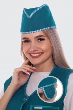 Пилотка женская утепленная с "ушками" арт. ГУ-12-04-ГАБ (зеленый) №УФР-ТР-751-2