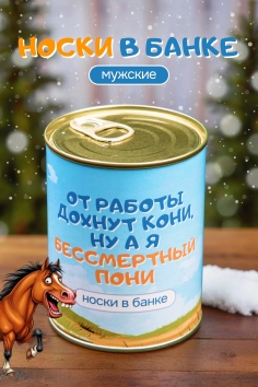 Носки мужские в банке №GL1724 "Бессмертный пони"