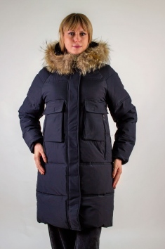 Зимняя парка с натуральным мехом, арт. - черный №Н-1081