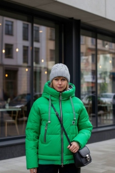 Демисезонная куртка, арт. Н3039, Евро-зима - зеленый №Н-3039-