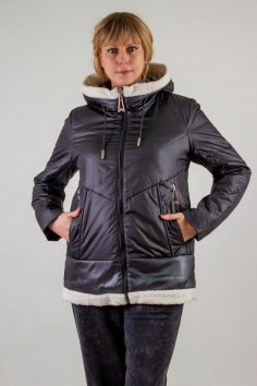 Демисезонная куртка с отделкой, арт. , - черный №Н-7031
