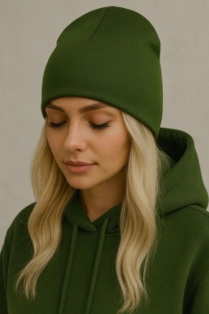 Шапка Арт. 001 - темно-зеленый