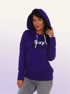 Худи с капюшоном арт. - фиолетовый №Н-1031