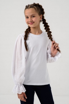 Блузка Евдокия длинный рукав - белый